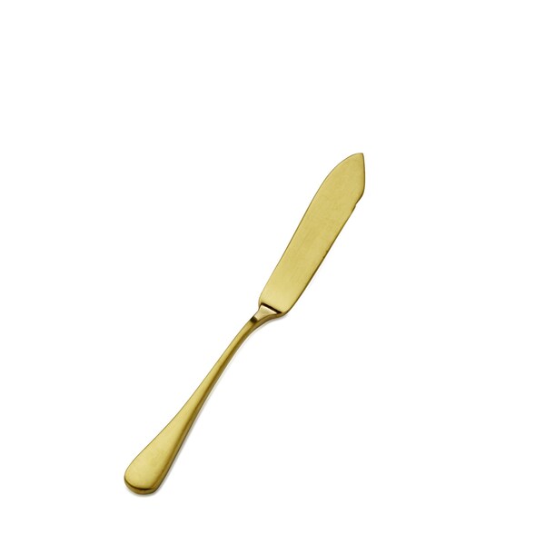 Bon Chef Como, Bread & Butter Knife, Hollow Handle, Mirror Finish, 13/0, 6.75" - Gold Matte , set of 12 S4110GM - main
